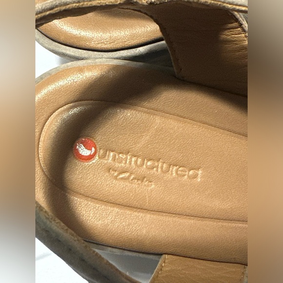 Unstructured By Clarks Grey Nubuck Gris Wedge Sandal Shoes - Picture 6 of 10